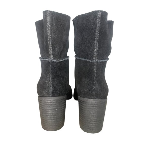 Frye & Co Phoebe Suede Leather Boots Size 8 Black Ankle 70s Retro Preppy Western - Picture 6 of 16